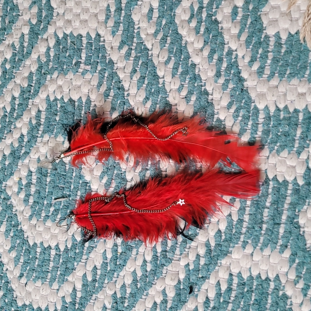 Custom feather earrings